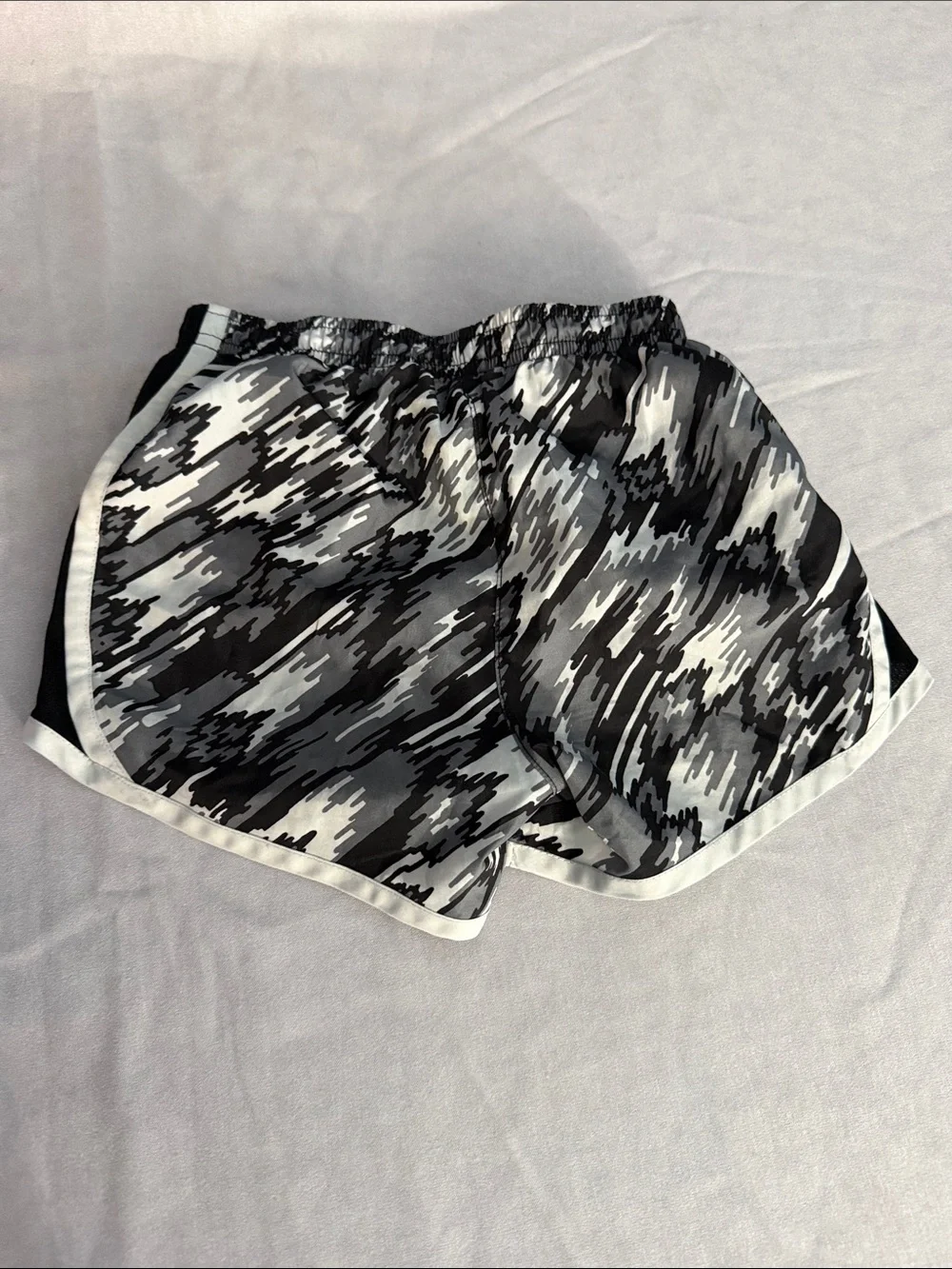 Nike Girls Bright Pink Running Shorts + Black Gray Camo Nike Shorts Set
